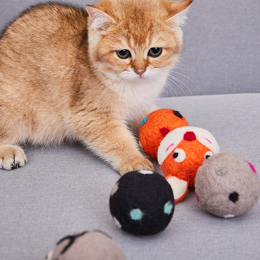 Felt Bell Cat Ball Toy