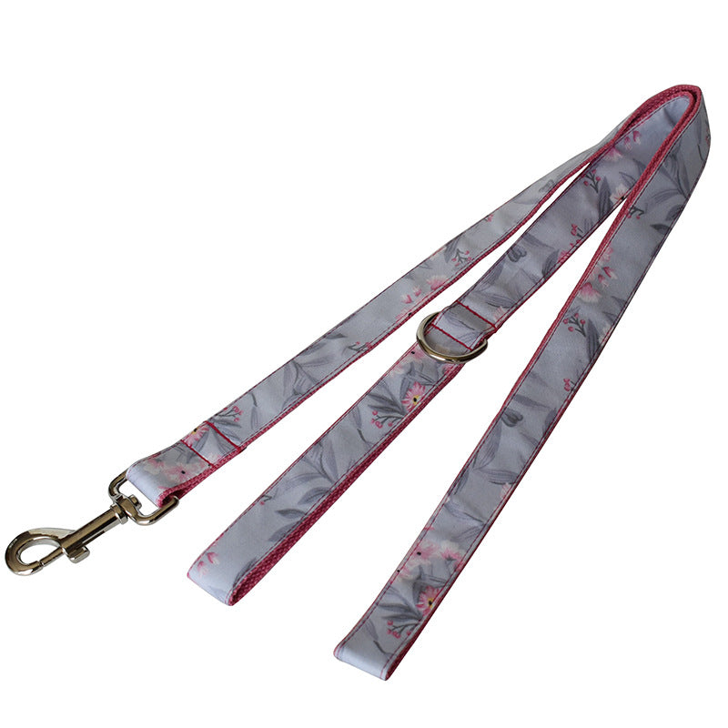 Ink Painting Print Pet Dog Collar Leash Bow